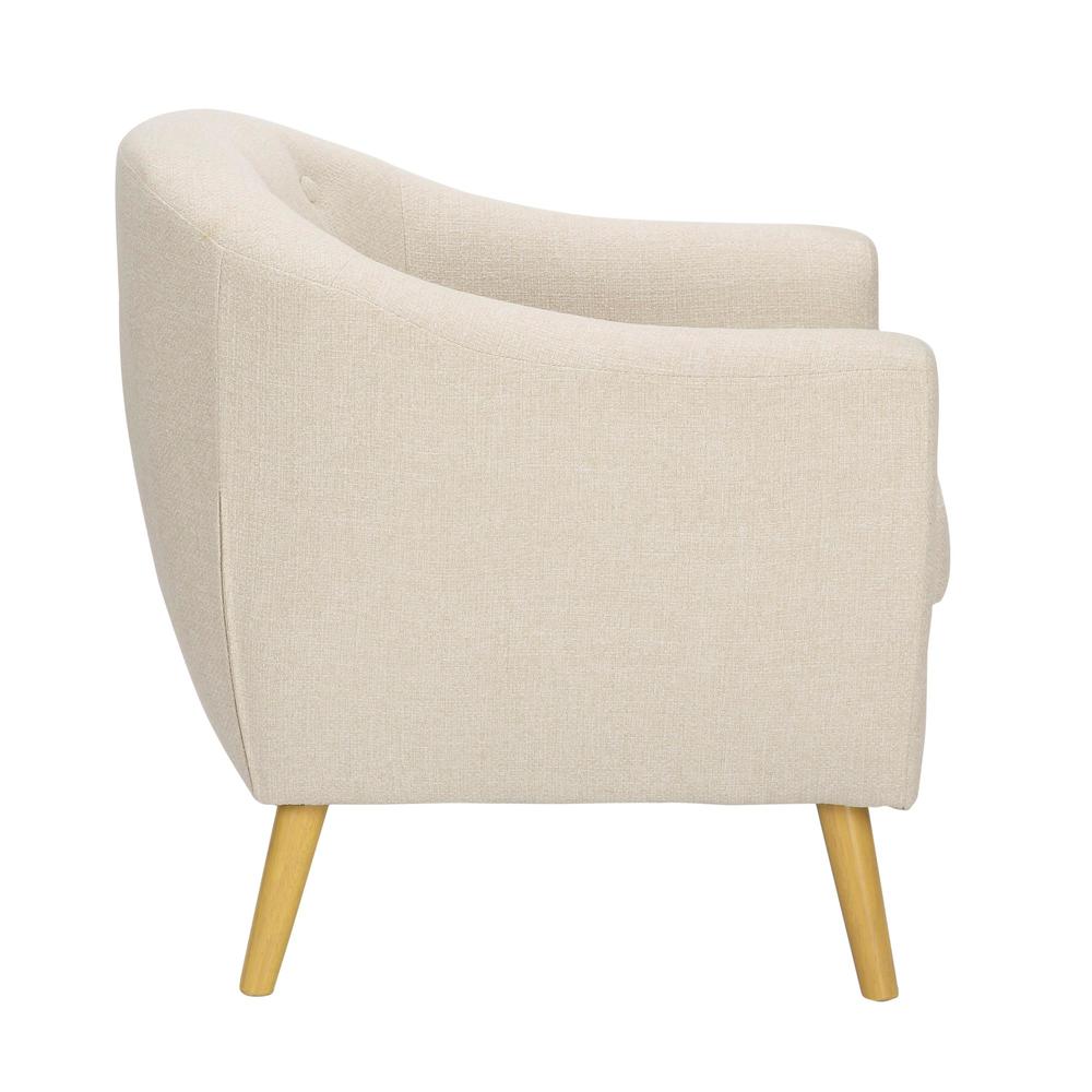 Natural Wood, Cream Fabric Rockwell Chair. Picture 2