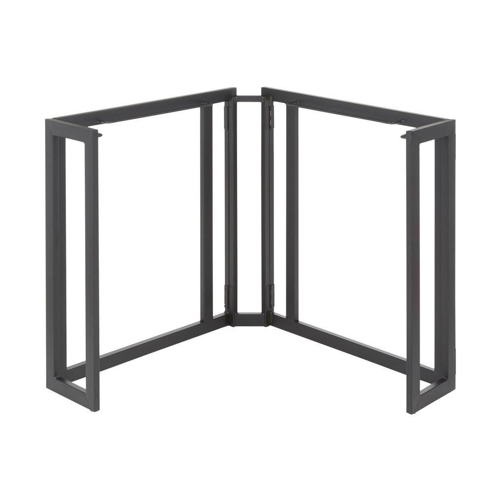Black Metal, Espresso Bamboo Roman Corner Desk. Picture 8