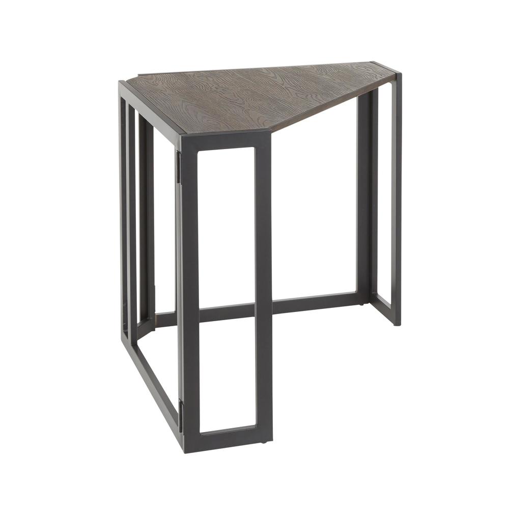 Black Metal, Espresso Bamboo Roman Corner Desk. Picture 2