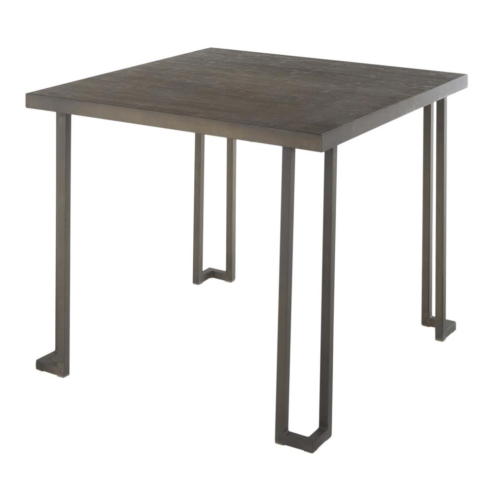 Antique Metal, Espresso Bamboo Roman Dinette Table. Picture 3