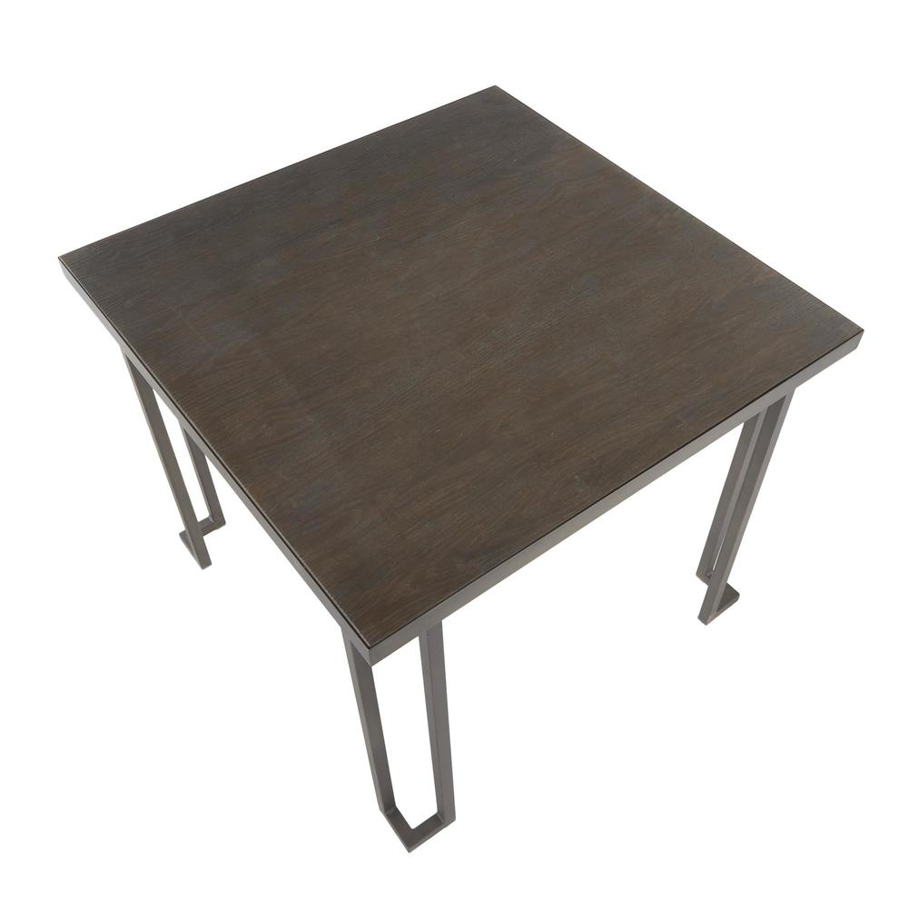 Antique Metal, Espresso Bamboo Roman Dinette Table. Picture 4
