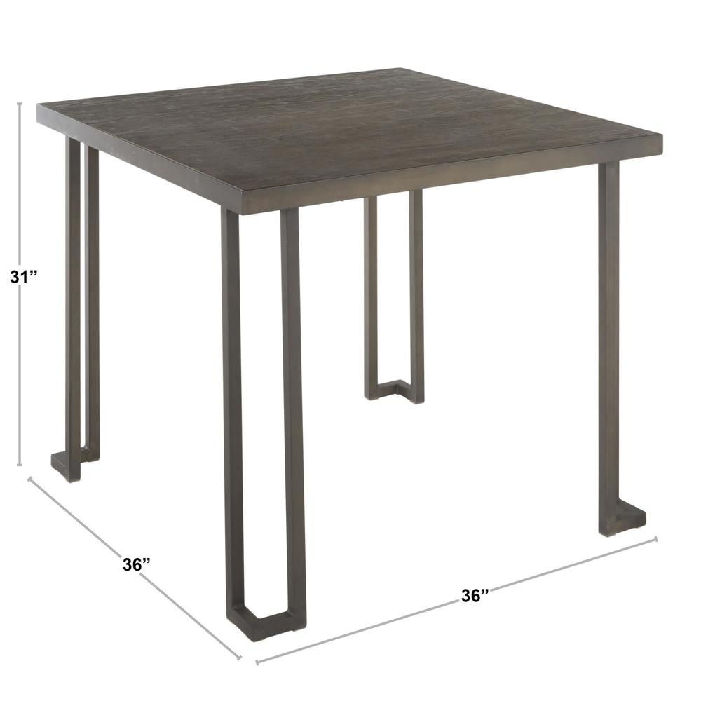 Antique Metal, Espresso Bamboo Roman Dinette Table. Picture 5