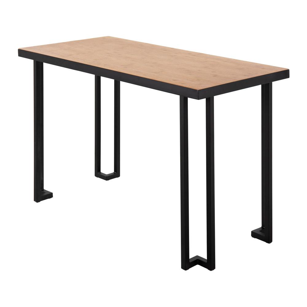 Black Steel, Natural Wood Roman Desk. Picture 3