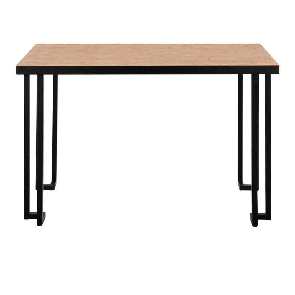 Black Steel, Natural Wood Roman Desk. Picture 5