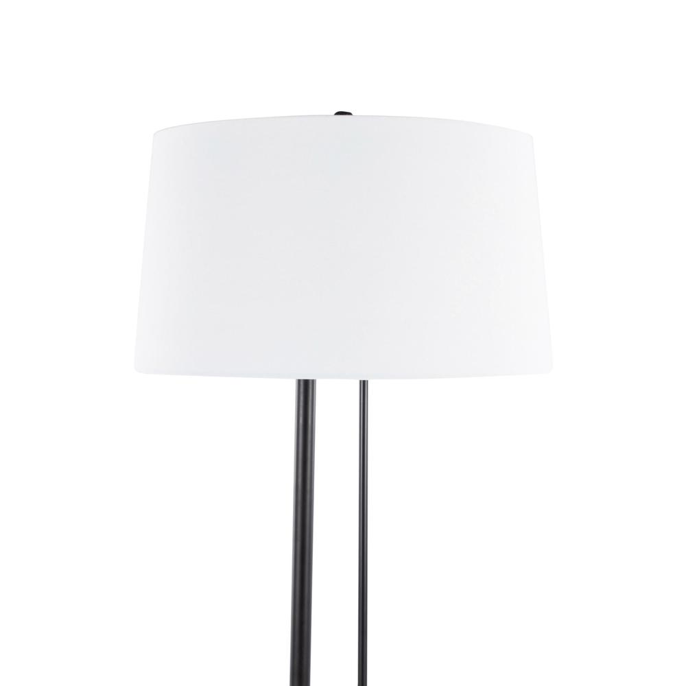 Black Steel, White Linen Shadow Floor Lamp. Picture 6