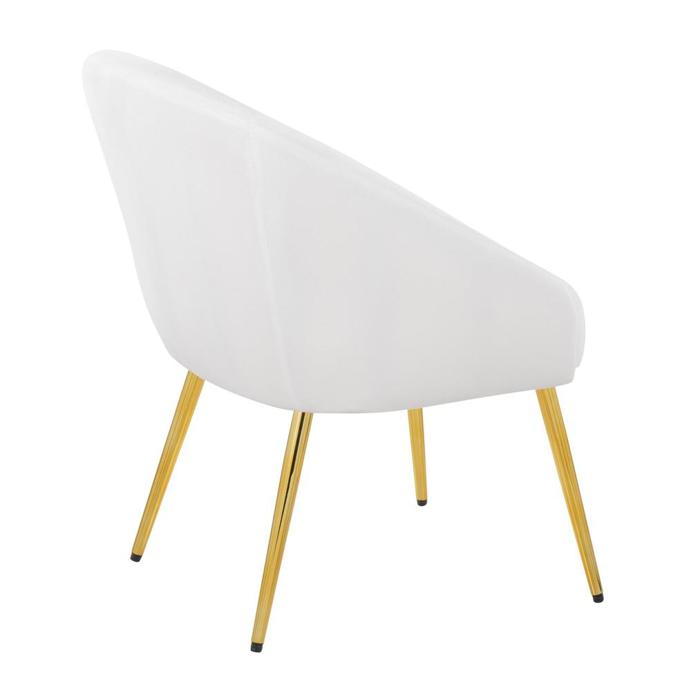 Gold Metal, White Velvet Shiraz Chair. Picture 3