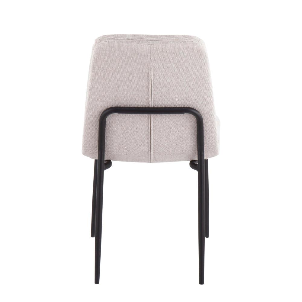 Black Steel, Cream Fabric Smith Dining Chair - Set of 2. Picture 5