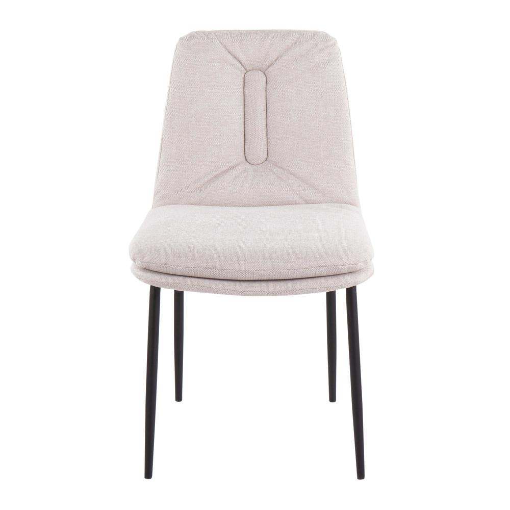 Black Steel, Cream Fabric Smith Dining Chair - Set of 2. Picture 6