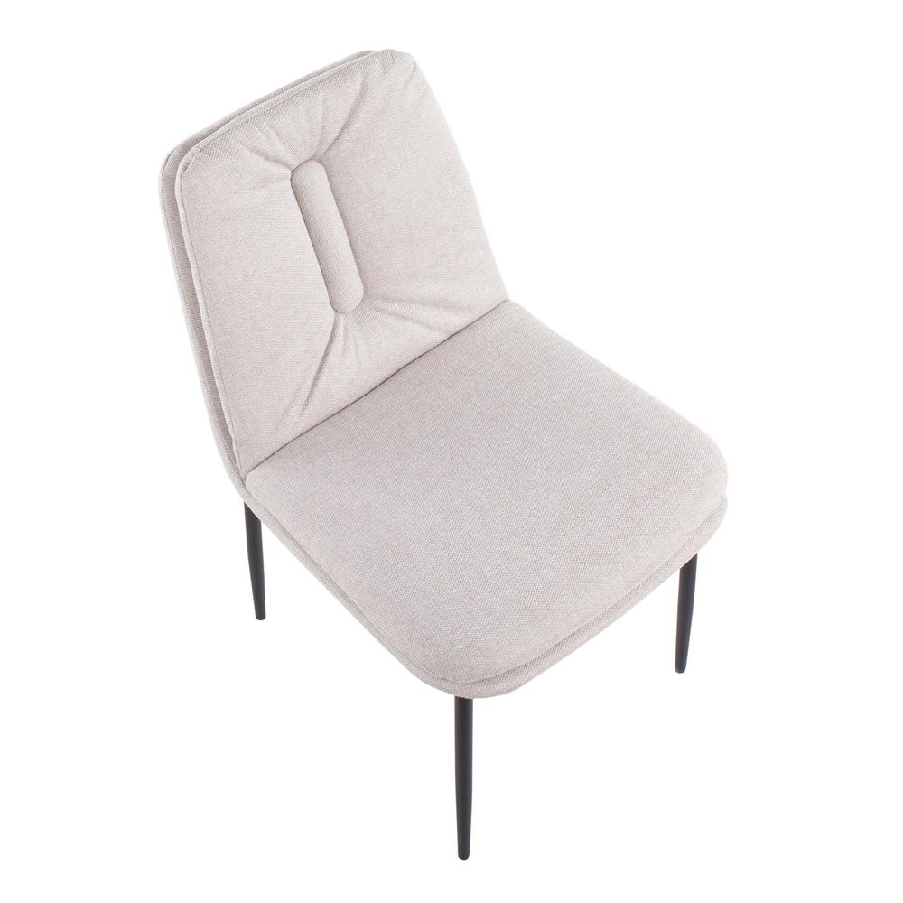 Black Steel, Cream Fabric Smith Dining Chair - Set of 2. Picture 7