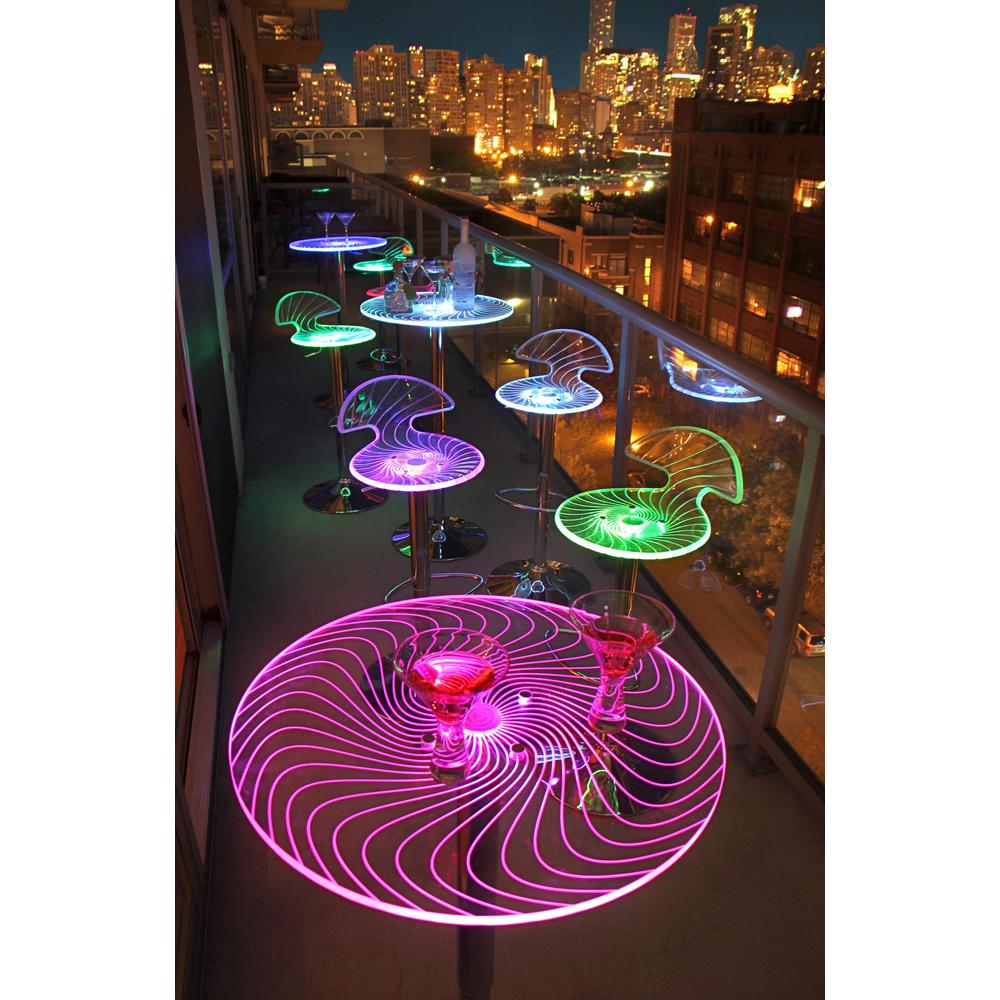 Spyra Contemporary Light Up Adjustable Bar Table. Picture 8