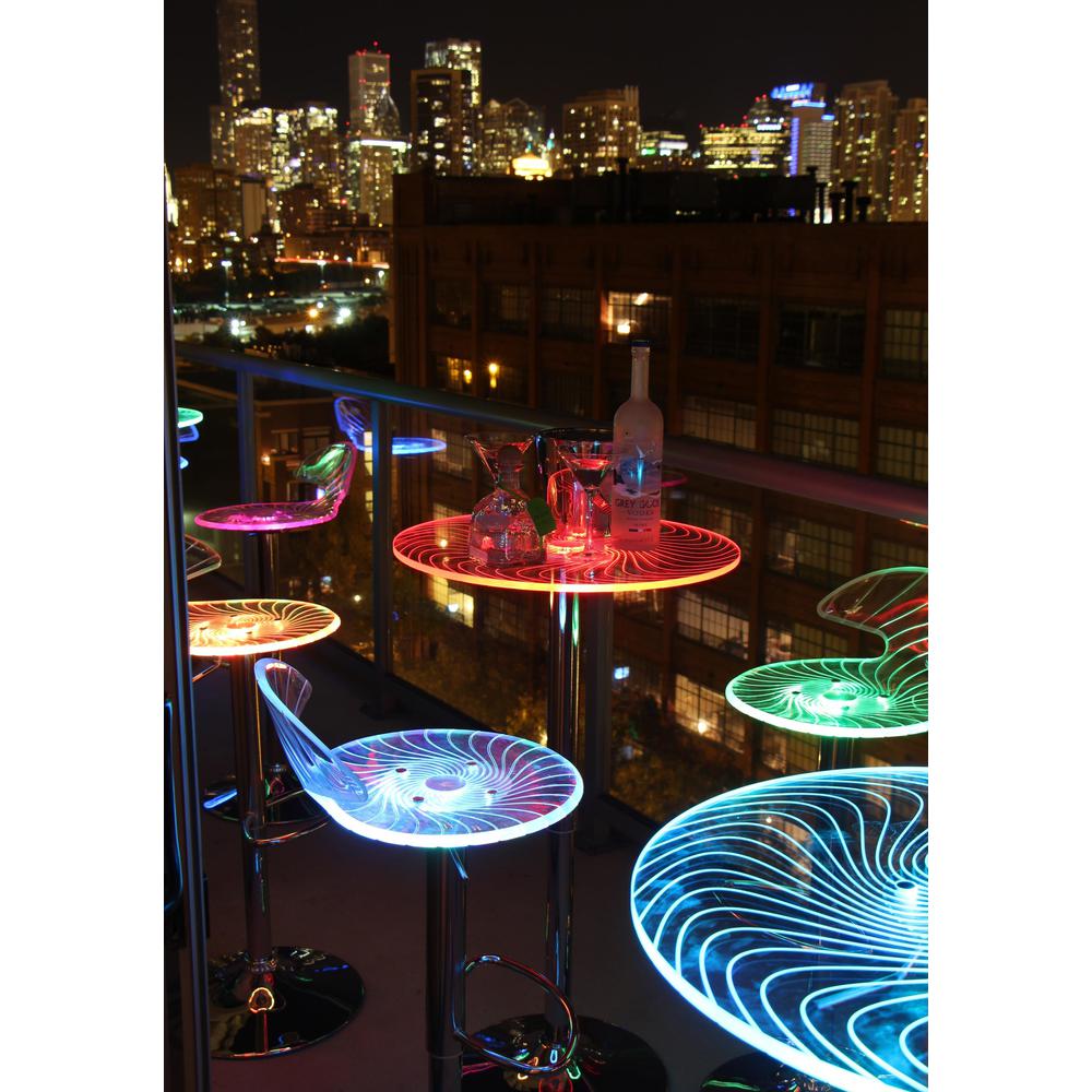 Spyra Contemporary Light Up Adjustable Bar Table. Picture 7