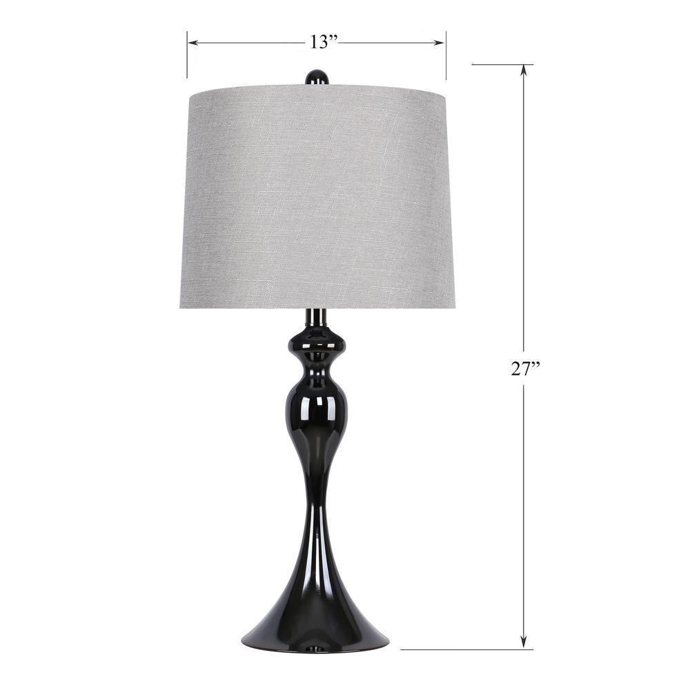 Gun Metal, Light Grey Linen Ashland 27" Metal Table Lamp - Set of 2. Picture 3