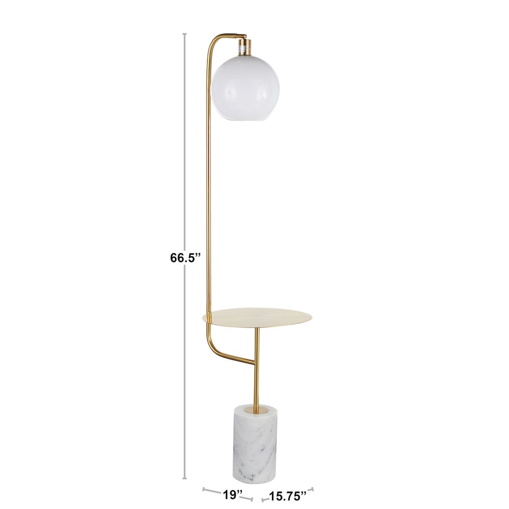 Symbol 66" Metal Floor Lamp With Side Table. Picture 13