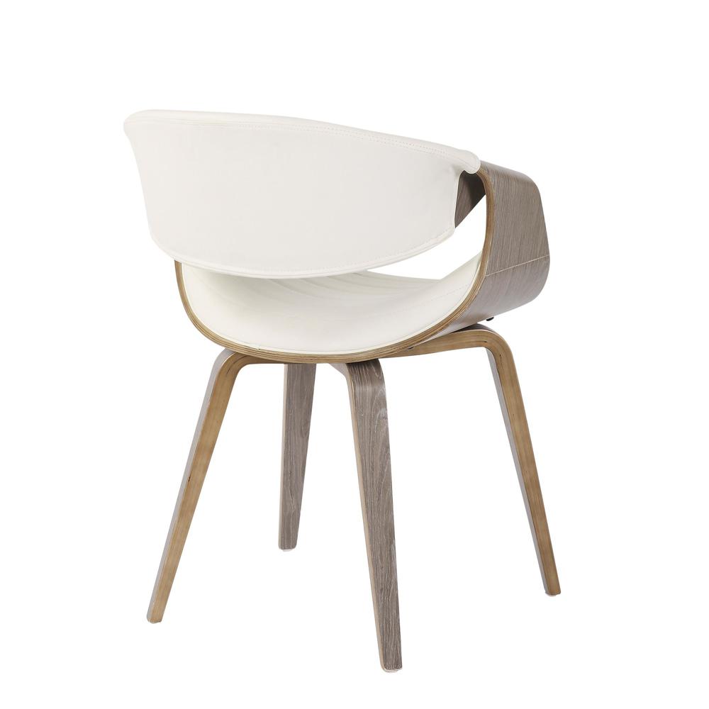 Light Grey Wood, White Pu Symphony Chair. Picture 3