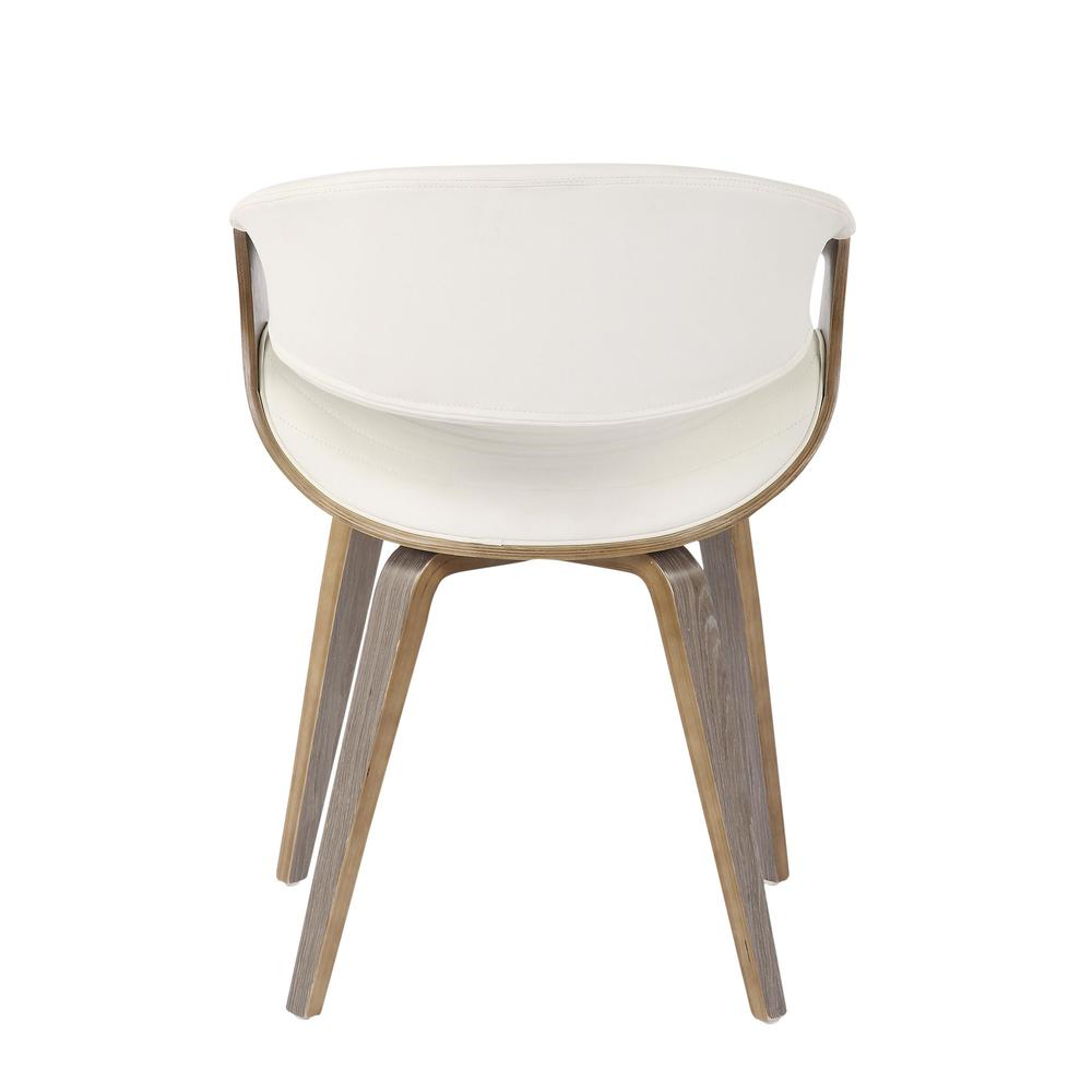 Light Grey Wood, White Pu Symphony Chair. Picture 4