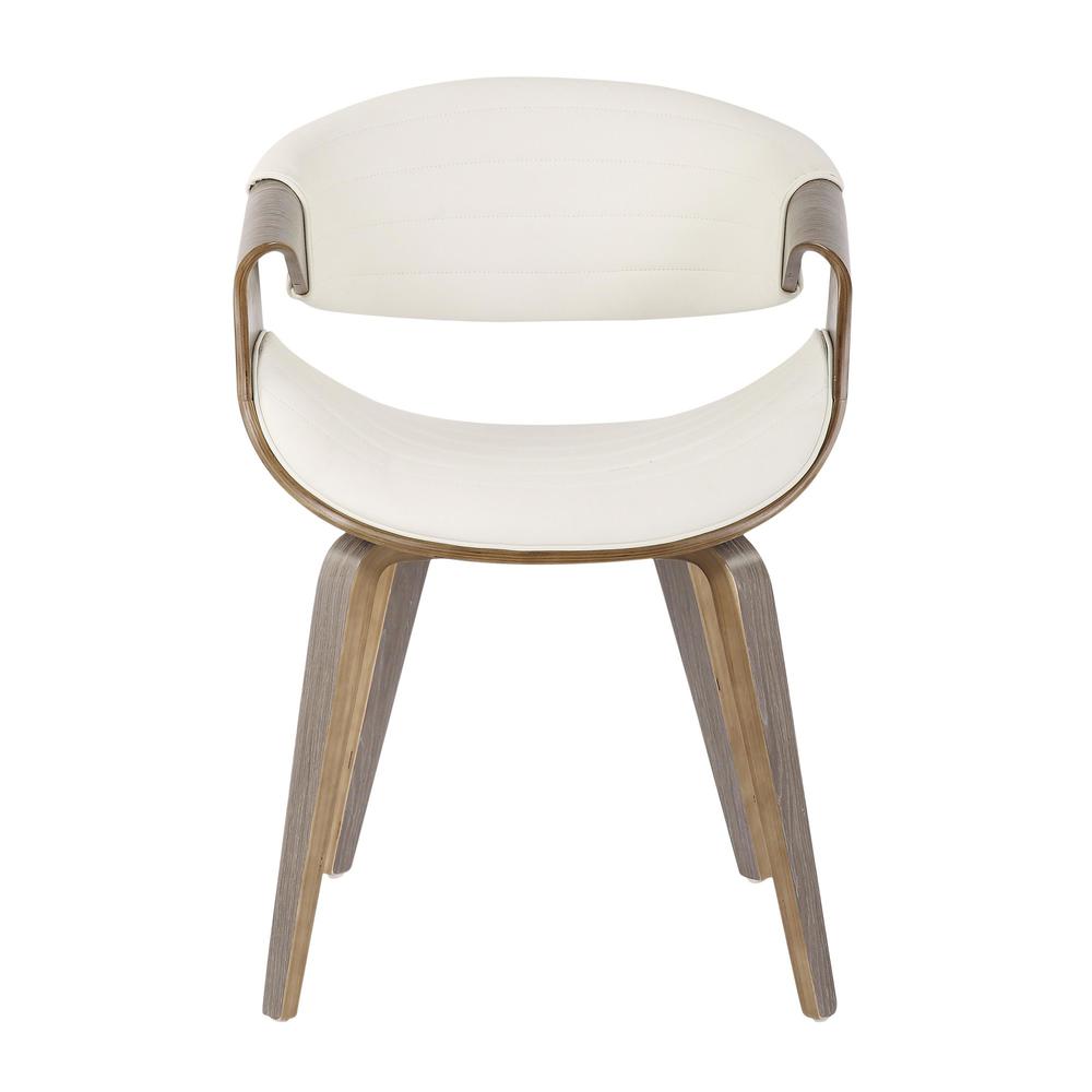 Light Grey Wood, White Pu Symphony Chair. Picture 5