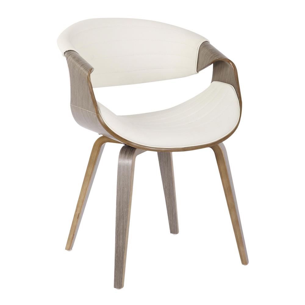 Light Grey Wood, White Pu Symphony Chair. Picture 1