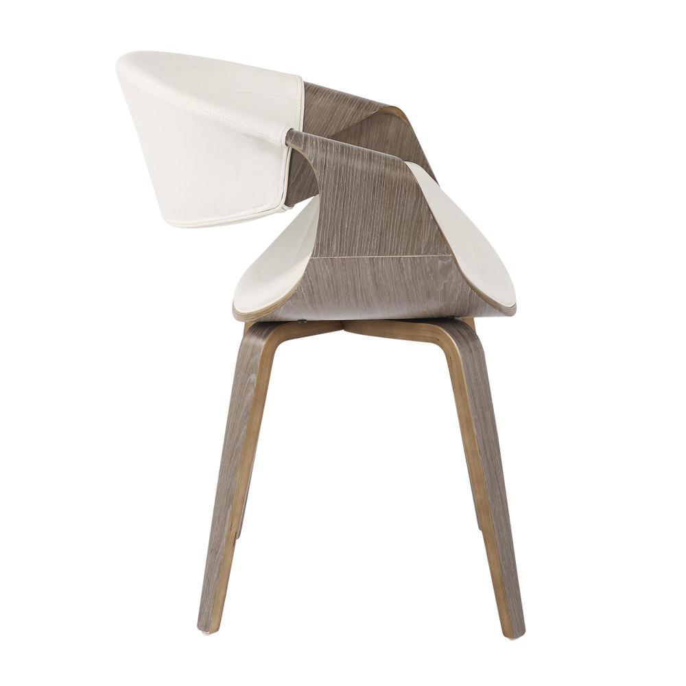 Light Grey Wood, White Pu Symphony Chair. Picture 2