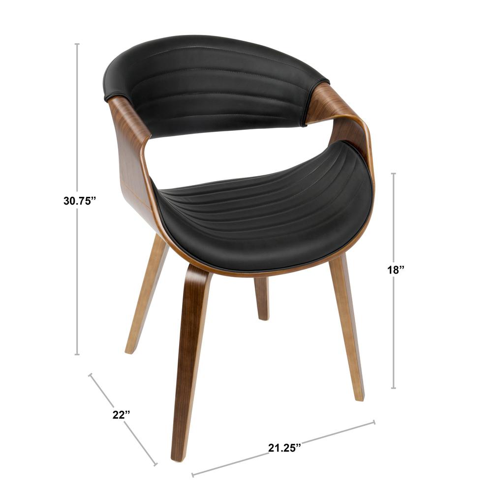 Walnut Wood, Black PU Symphony Chair. Picture 7