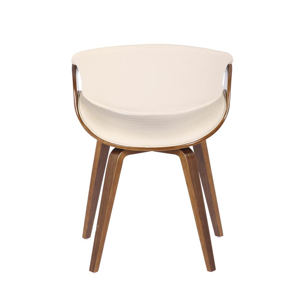 Walnut Wood, Cream PU Symphony Chair. Picture 4