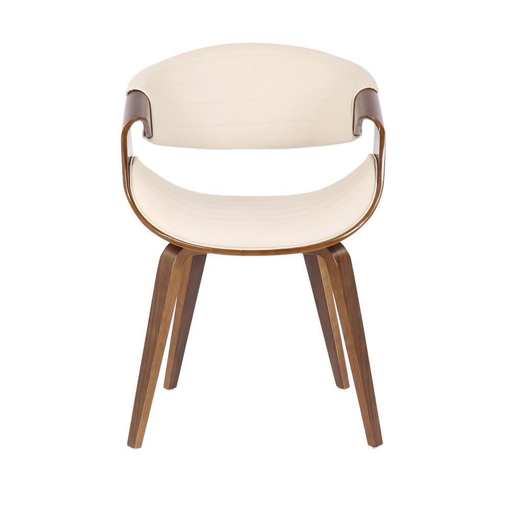 Walnut Wood, Cream PU Symphony Chair. Picture 5