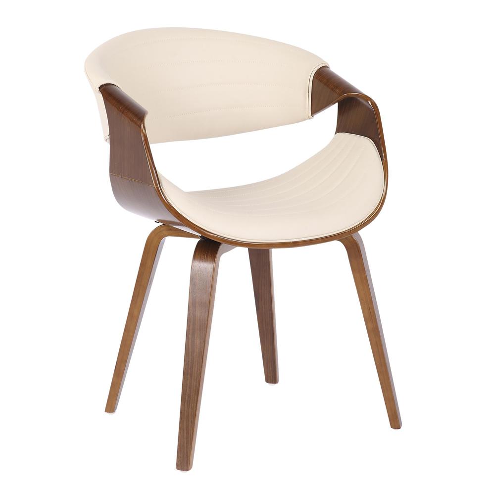 Walnut Wood, Cream PU Symphony Chair. Picture 1