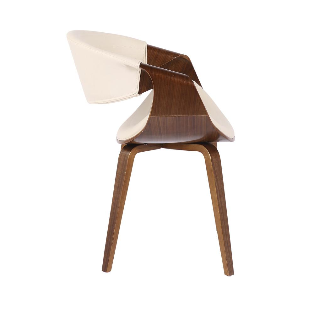 Walnut Wood, Cream PU Symphony Chair. Picture 2