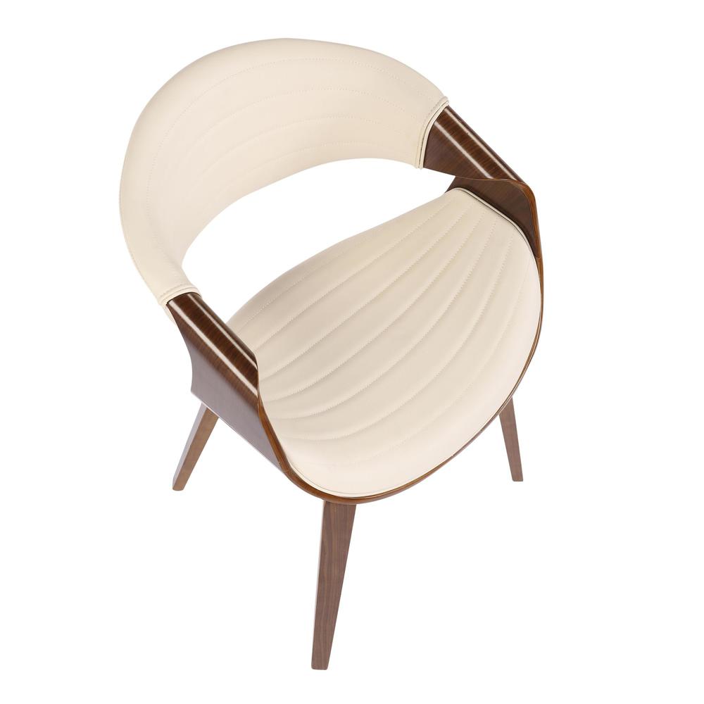 Walnut Wood, Cream PU Symphony Chair. Picture 6