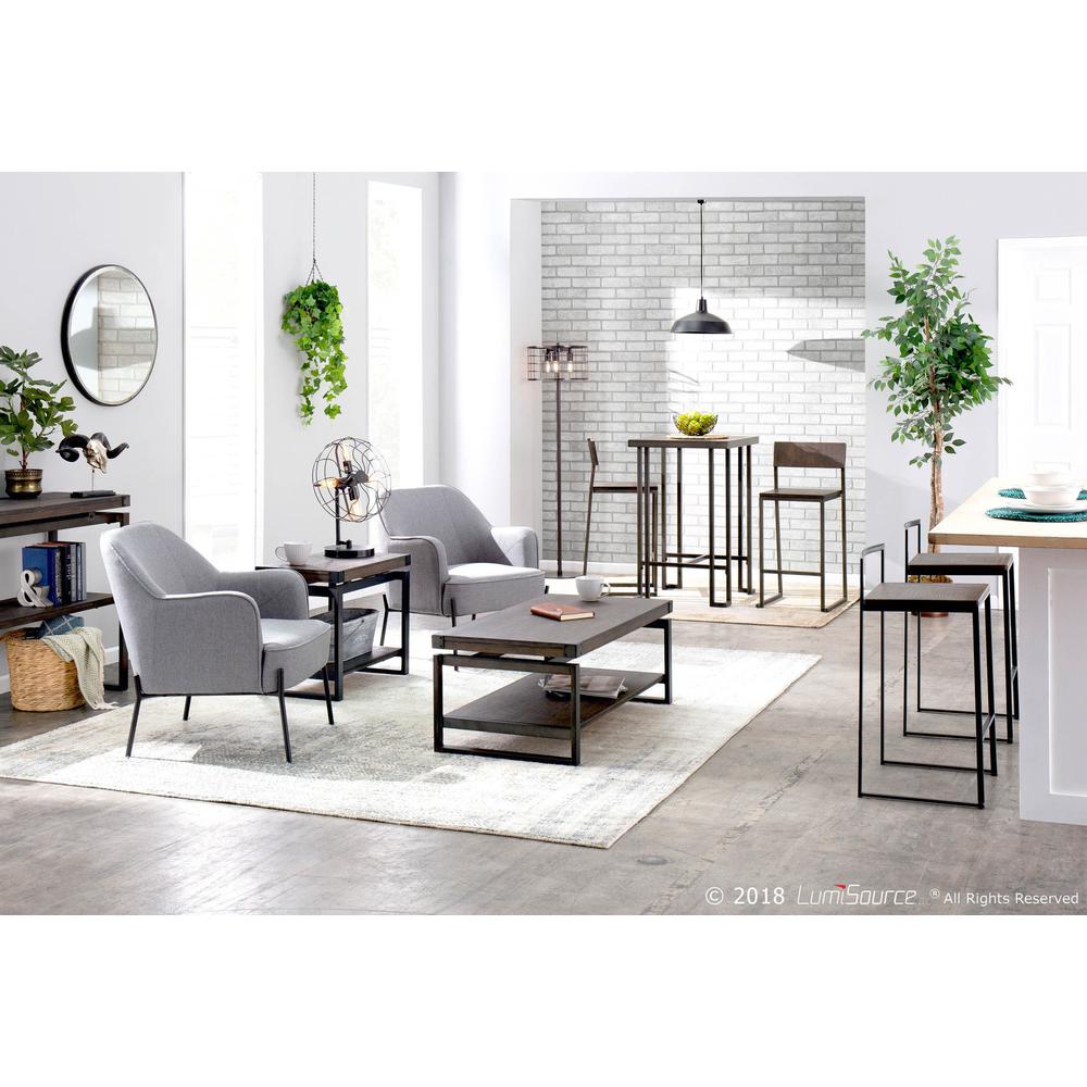 Fuji Contemporary Stackable Counter Stool in Black with an Espresso Wood-Pressed Grain Bamboo Seat - Set of 2. Picture 8