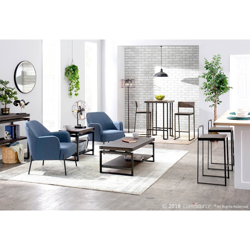 Fuji Stacker 26" Fixed-Height Counter Stool - Set of 3 in Black Metal. Picture 11