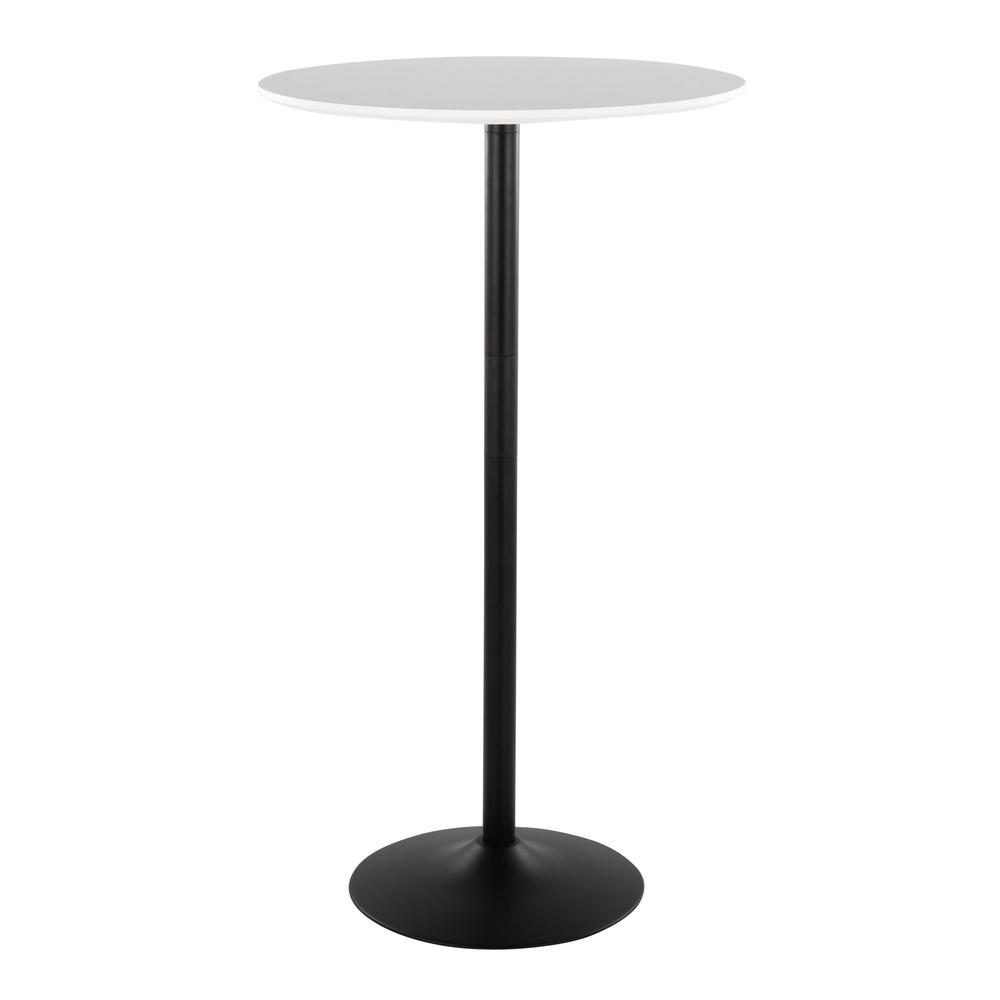Black Metal, White MDF Pebble 3-Height Table. Picture 1