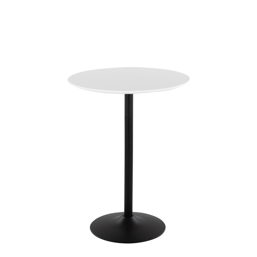 Black Metal, White MDF Pebble 3-Height Table. Picture 4
