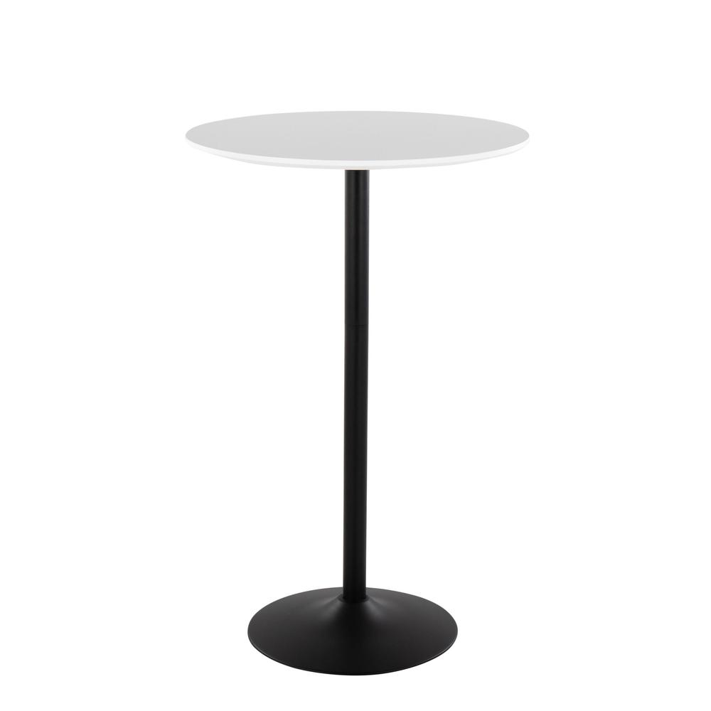 Black Metal, White MDF Pebble 3-Height Table. Picture 2