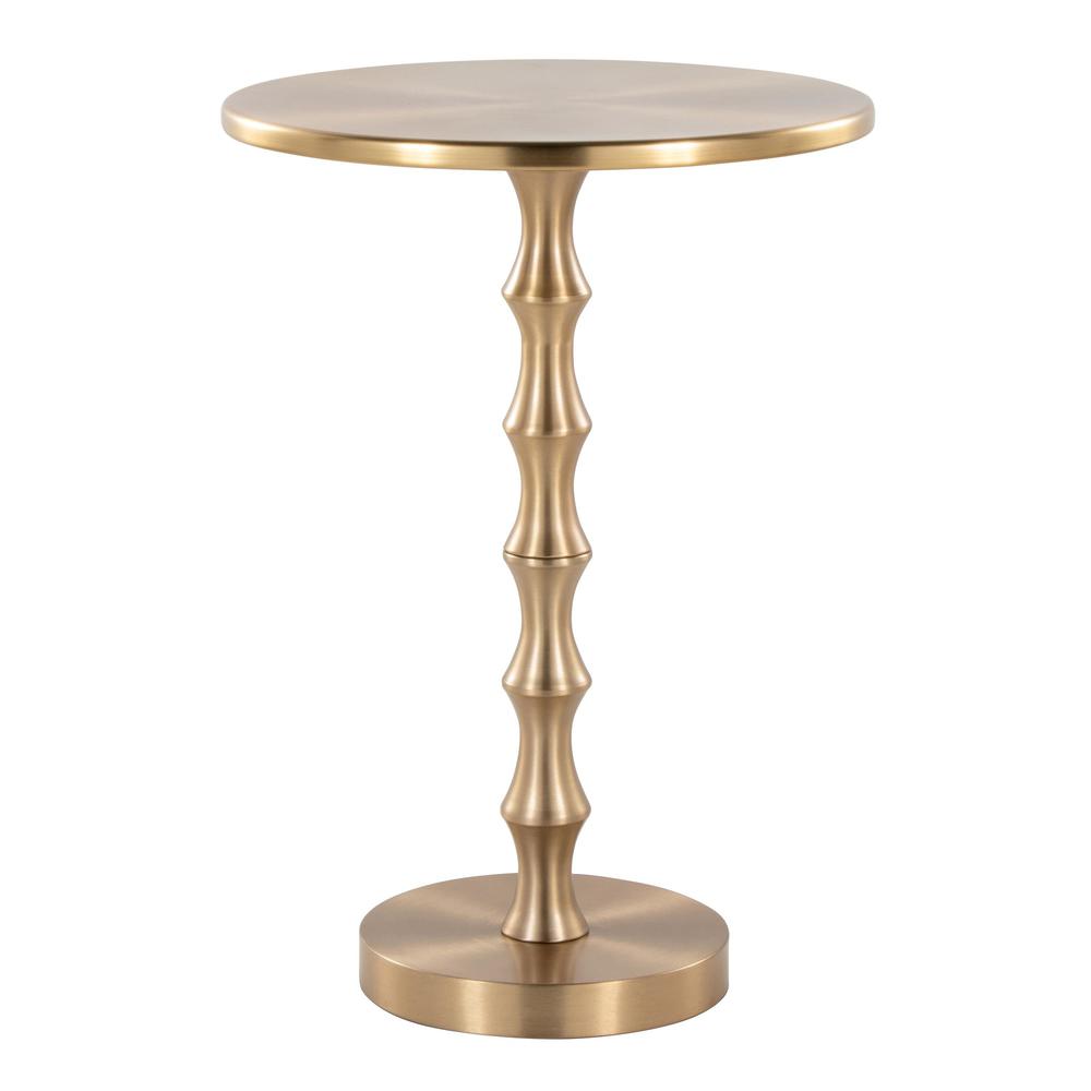 Gold Metal Bora 26.75" Metal Accent Table. Picture 1