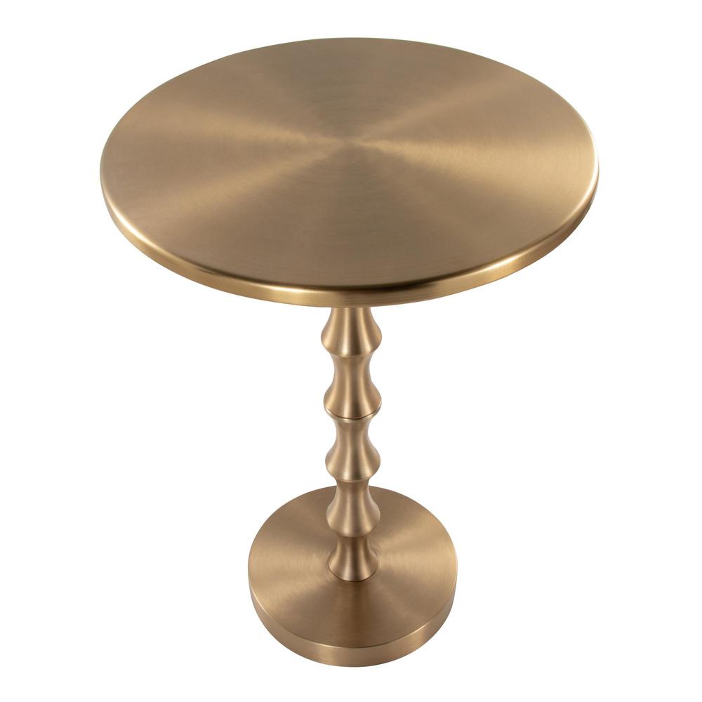 Gold Metal Bora 26.75" Metal Accent Table. Picture 2