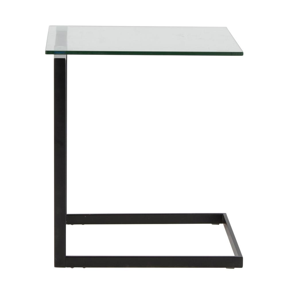 Black Metal, Clear Glass Zenn End Table. Picture 2