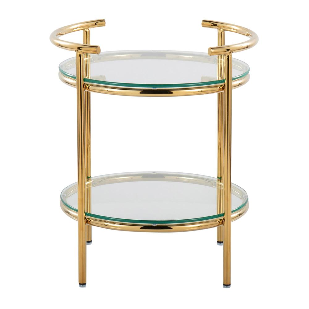 Gold Metal, Clear Glass Rhonda Side Table. Picture 5