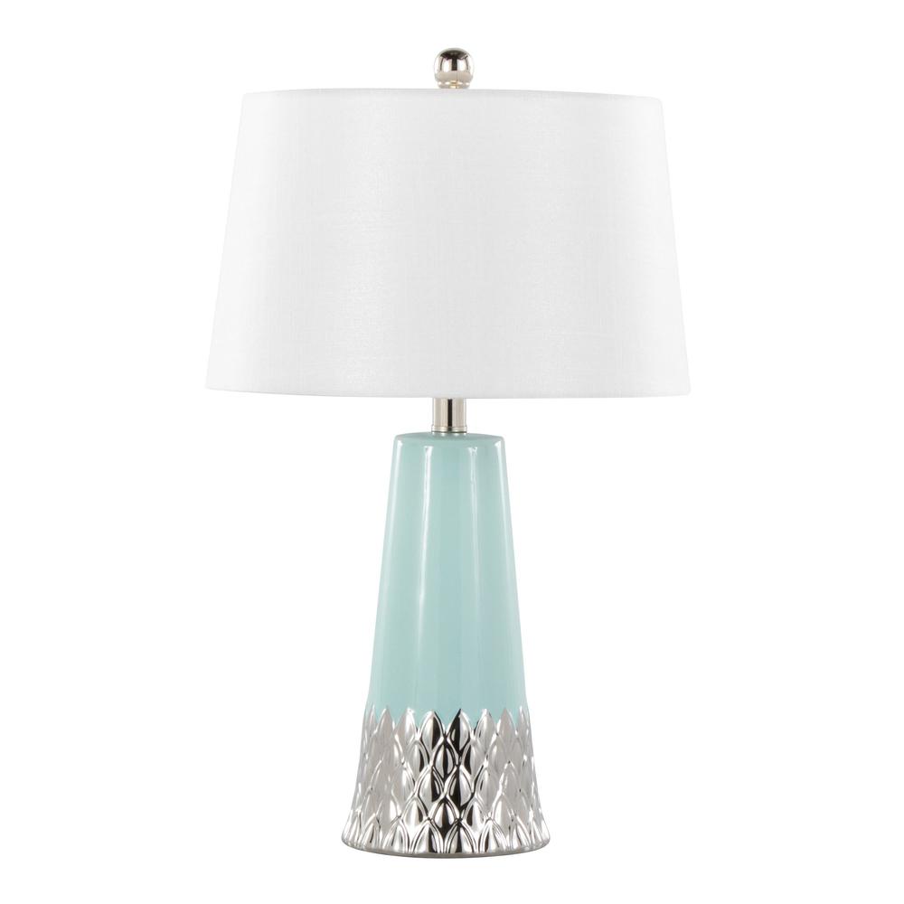 Penelope 22" Ceramic Table Lamp, Blue. Picture 1