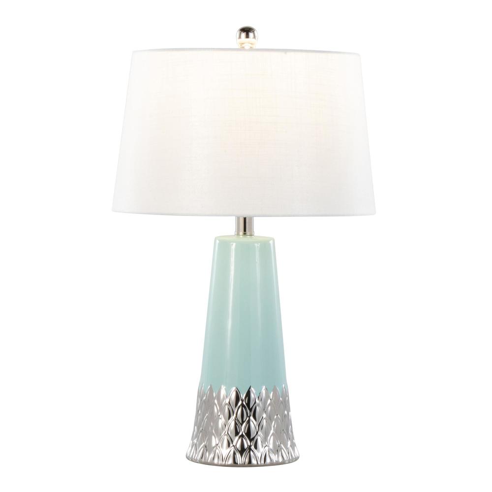 Penelope 22" Ceramic Table Lamp, Blue. Picture 2