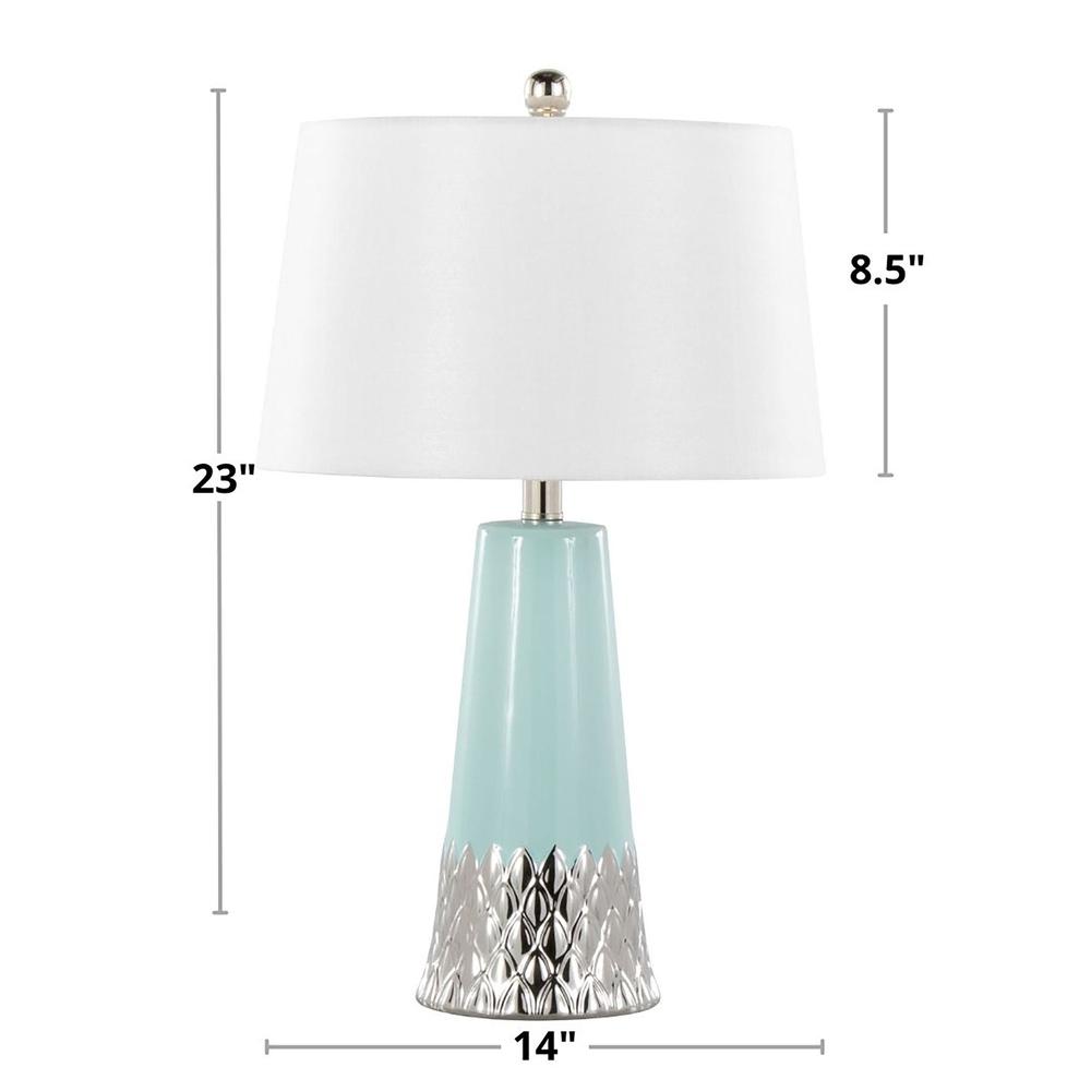 Penelope 22" Ceramic Table Lamp, Blue. Picture 5