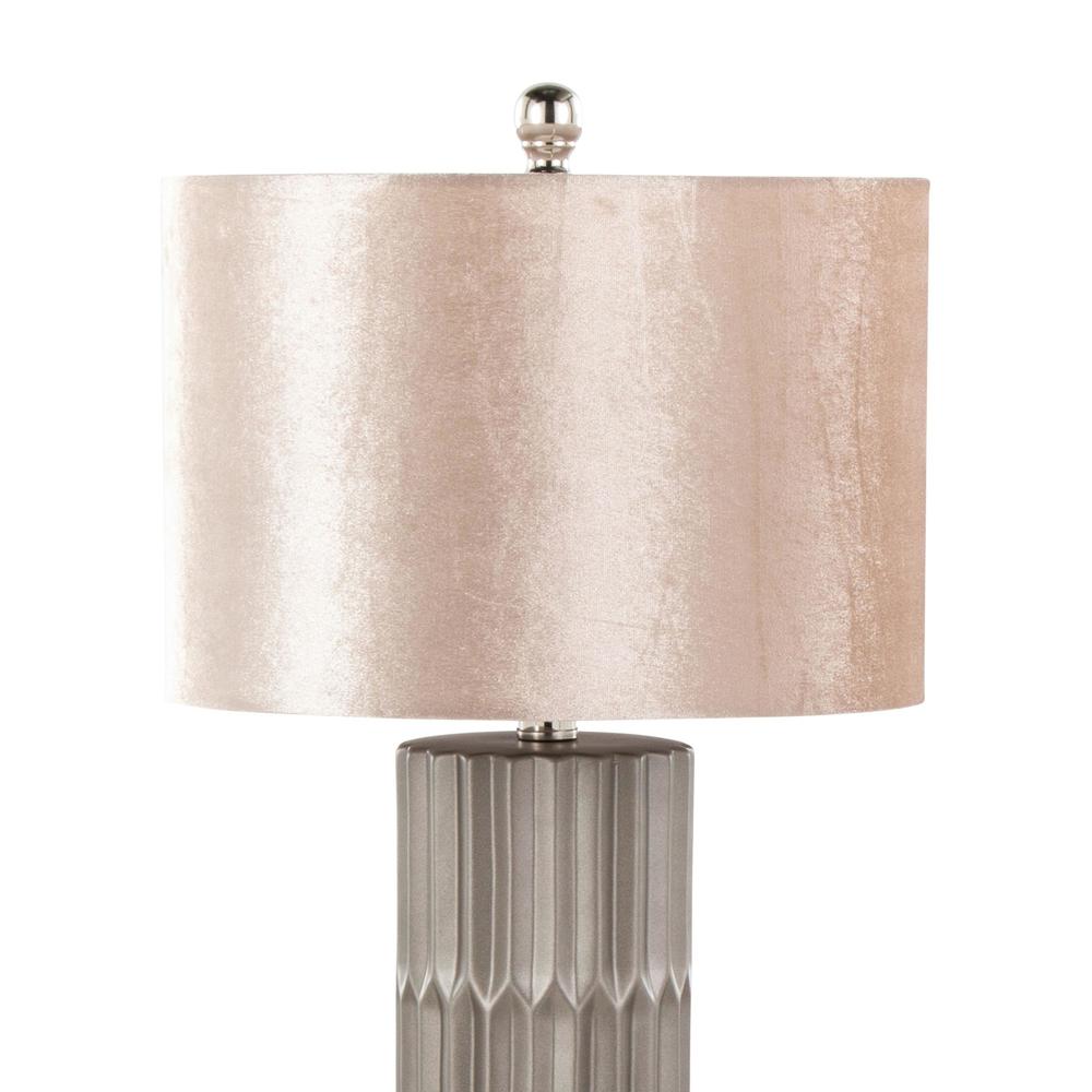 Brown & Brown Metallic Ceramic, Champagne Shade Tania 22" Ceramic Table Lamp. Picture 3