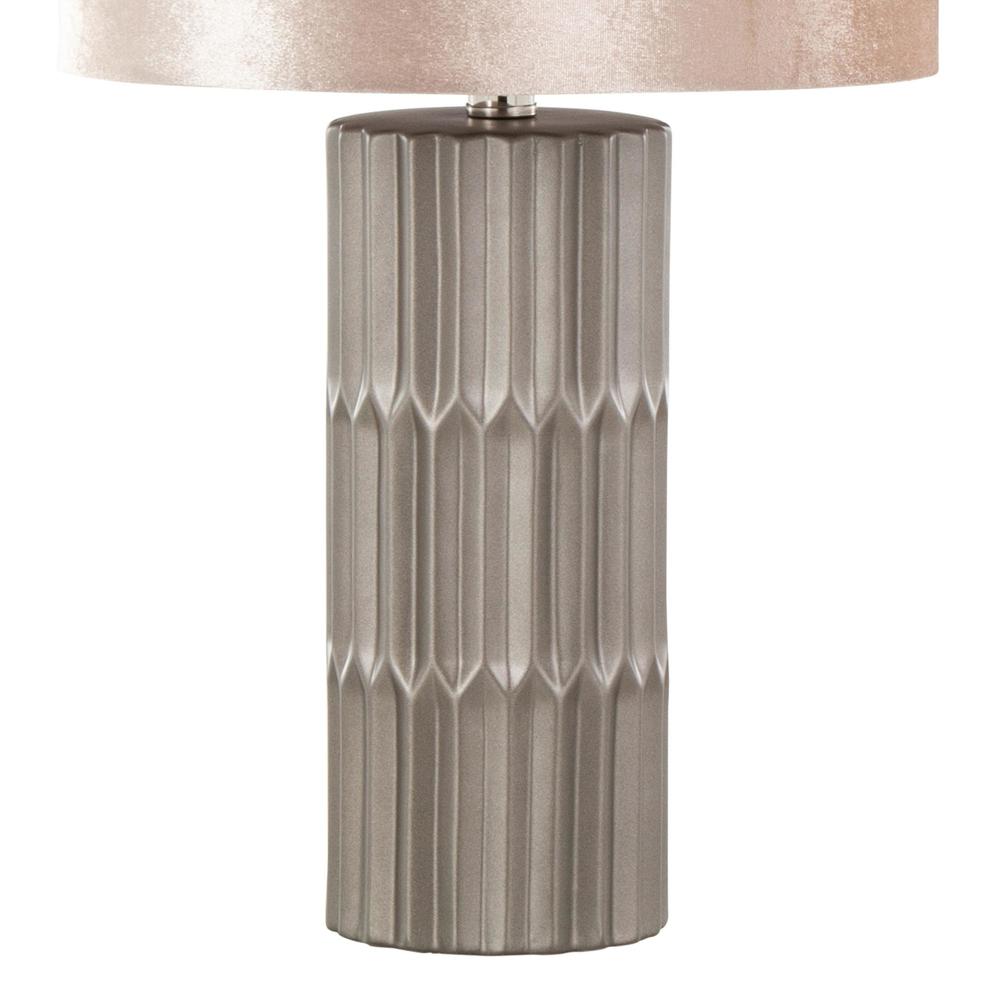Brown & Brown Metallic Ceramic, Champagne Shade Tania 22" Ceramic Table Lamp. Picture 4