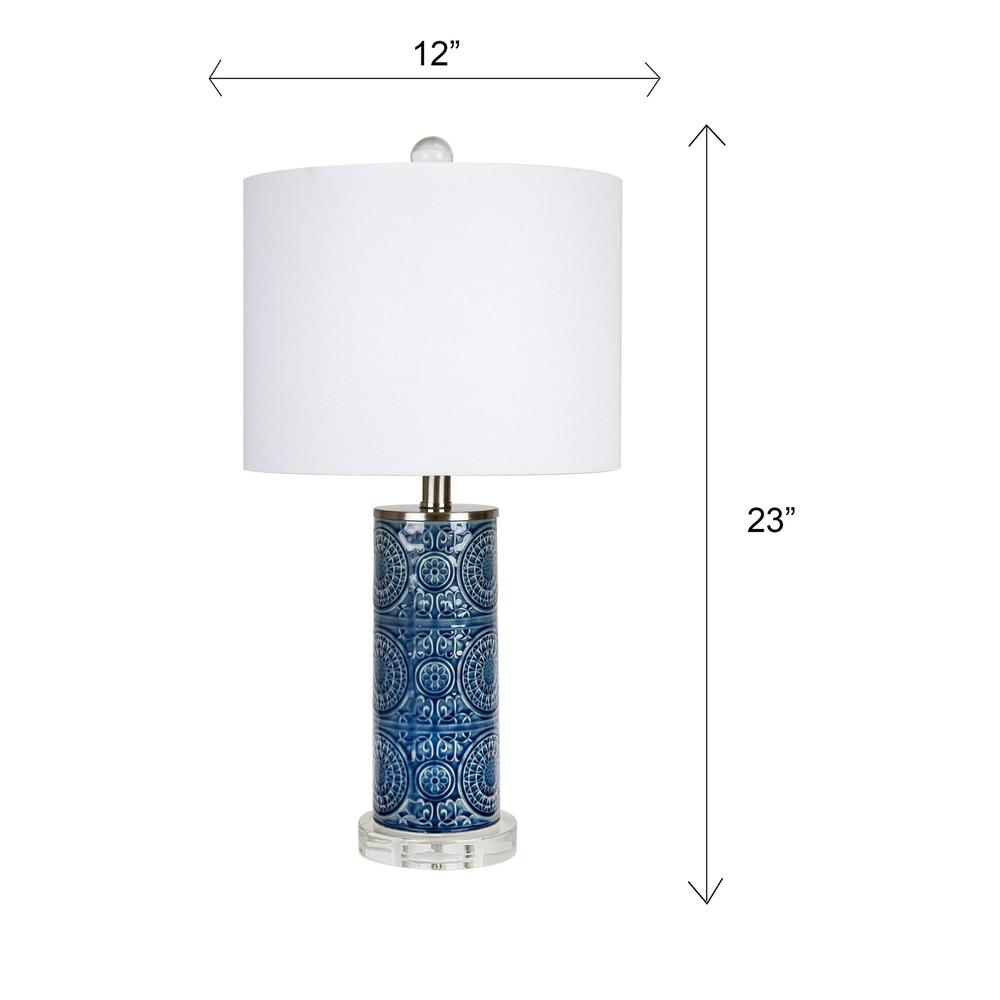 Blue Spyro 23" Ceramic Table Lamp. Picture 5