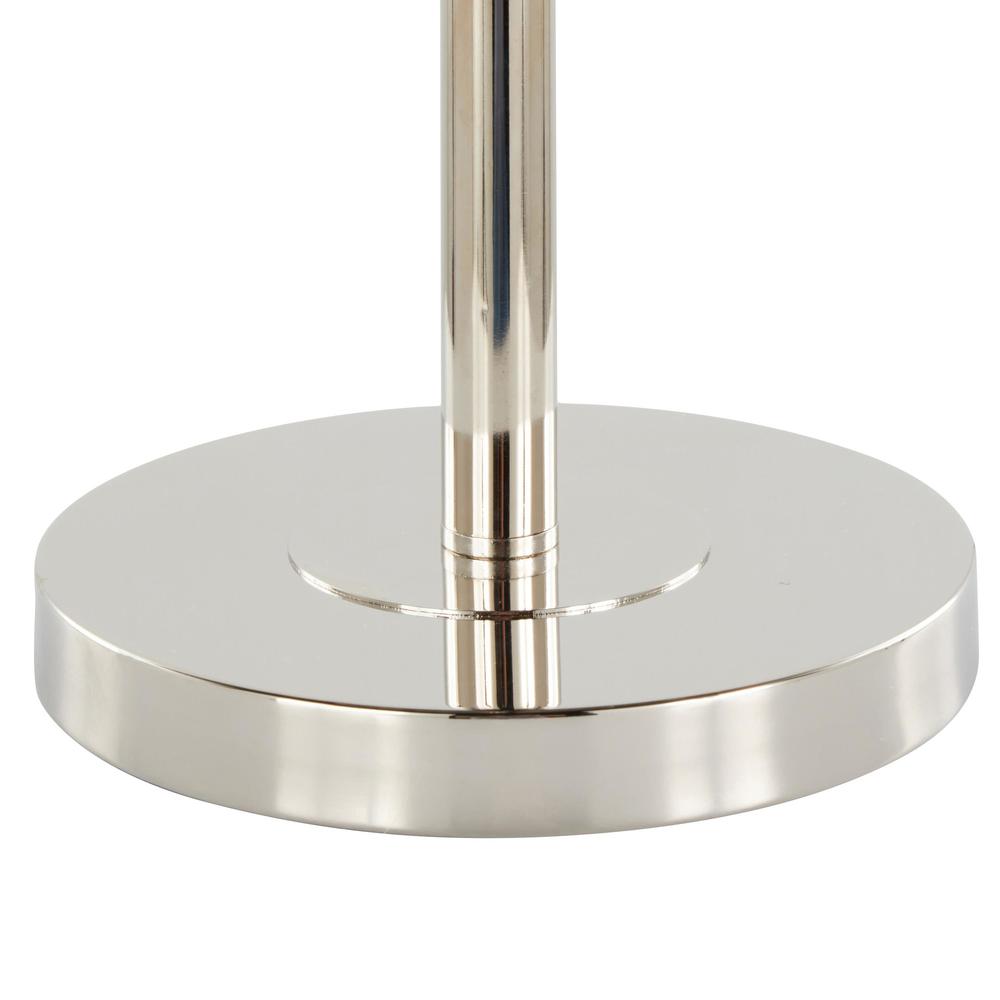 Polished Nickel, Grey Linen Lily 30" Metal Table Lamp. Picture 2