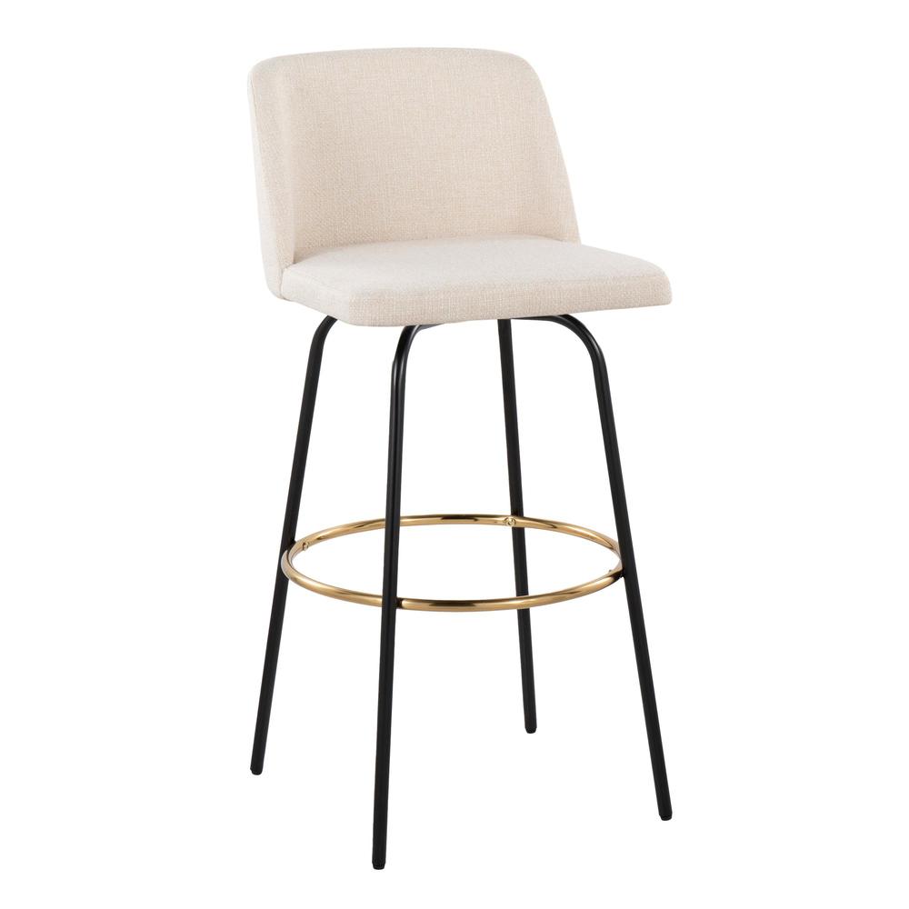 Beige Toriano 30" Fixed Height Barstool - Set of 2. Picture 2
