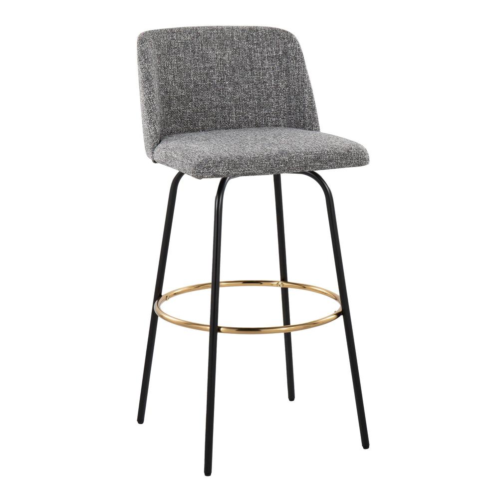 Grey Toriano 30" Fixed Height Barstool - Set of 2. Picture 2