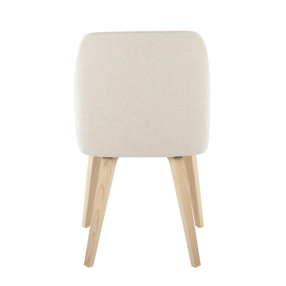 Natural Wood, Cream Fabric Toriano Dining Chair - Set of 2. Picture 5