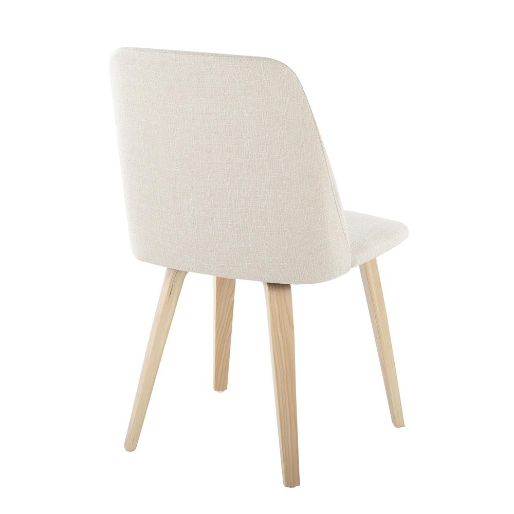 Natural Wood, Cream Fabric Toriano Dining Chair - Set of 2. Picture 4