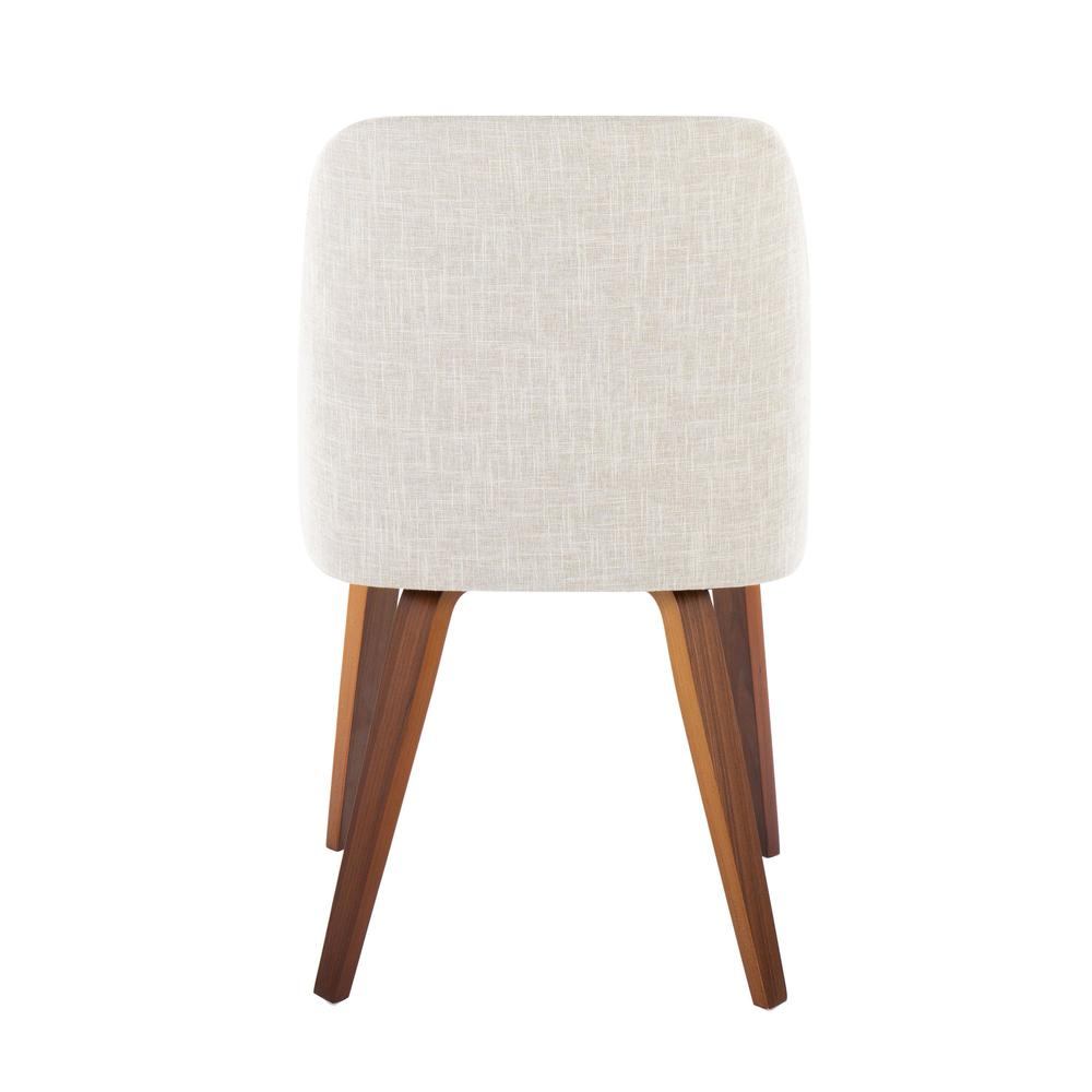 Walnut Wood, Beige Fabric Toriano Dining Chair - Set of 2. Picture 5
