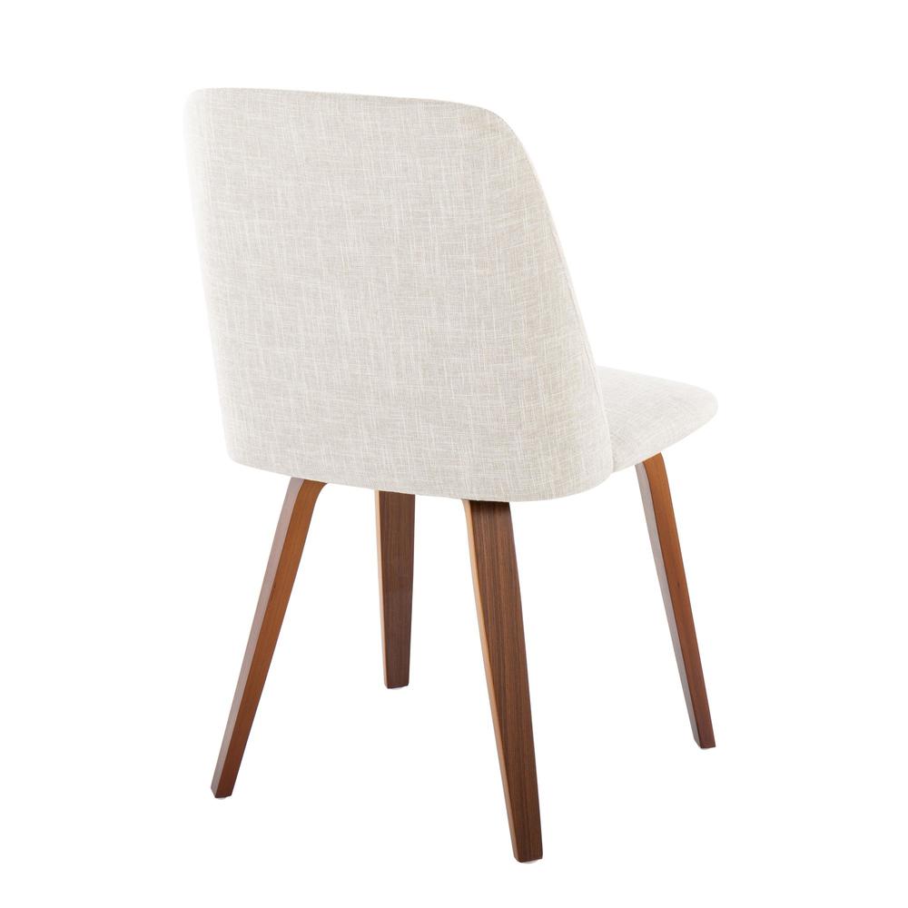 Walnut Wood, Beige Fabric Toriano Dining Chair - Set of 2. Picture 4